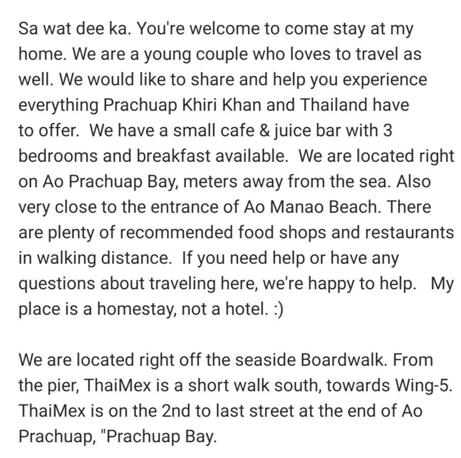 Thaimex Cafe & Homestay Backpackers- Adults Only Prachuap Khiri Khan Dış mekan fotoğraf